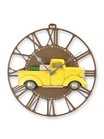 blikken_miniatuur_wandklok_ijzer_met_gele_vrachtauto