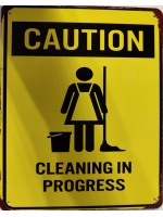 metalen_wandbord_geel_caution_cleaning_in_progress