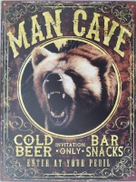 metalen_wandbord_man_cave_cold_beer_invitiaion_only