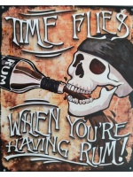metalen_wandbord_tekst_time_flys_when_you_are_having_rum