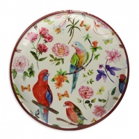 metalen_rond_bord_met_papegaaien