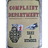 metalen_wandbord_tekst_complaint_department_take_a_number