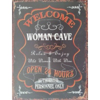 metalen_wandbord_tekst_woman_cave