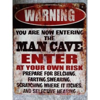 metalen_wandborden_tekst_warning_man_cave_enter